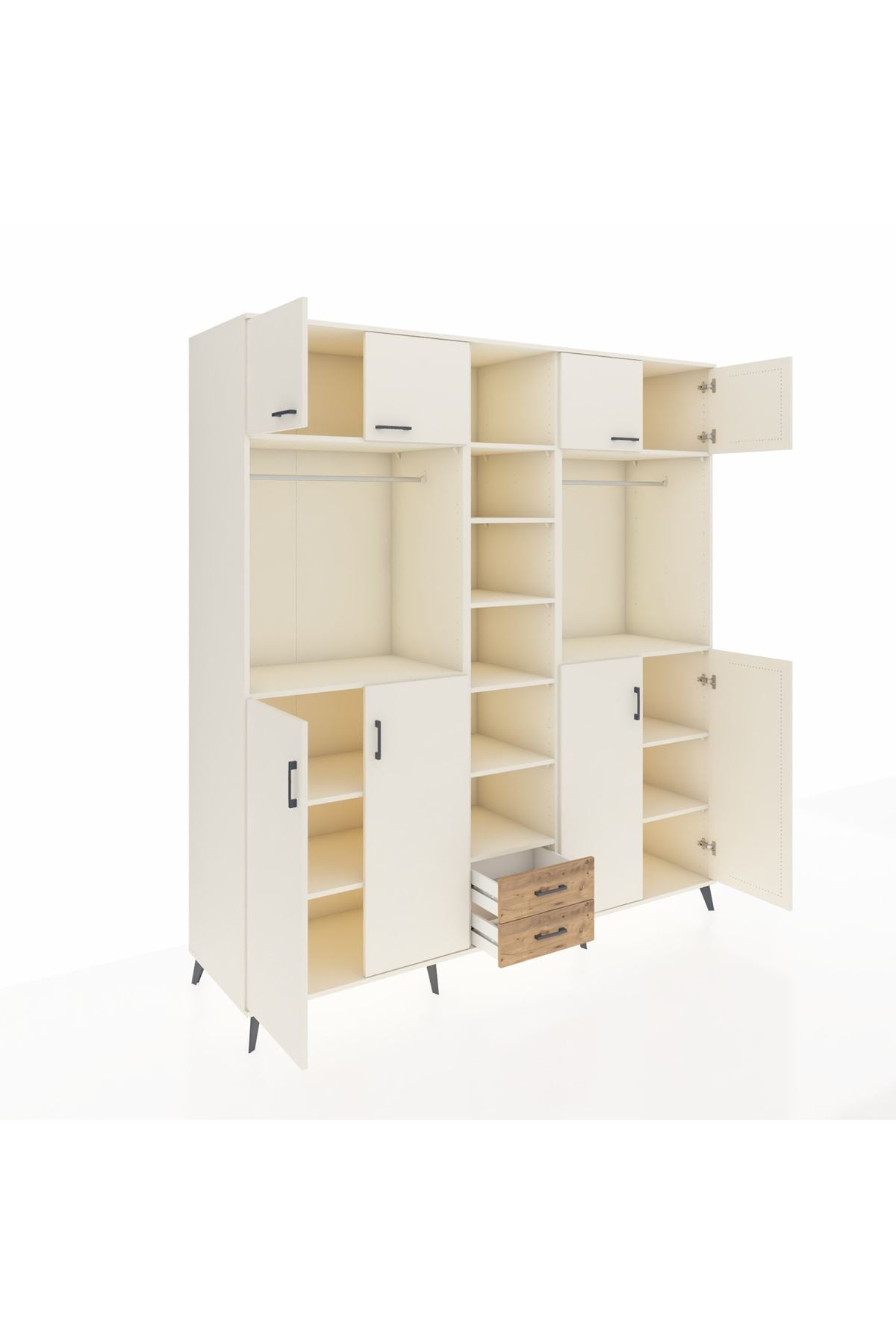 Kronos Dolap 14 Raflı 2 Çekmeceli 2 Askılı 220x59x243 - S784M013V06C