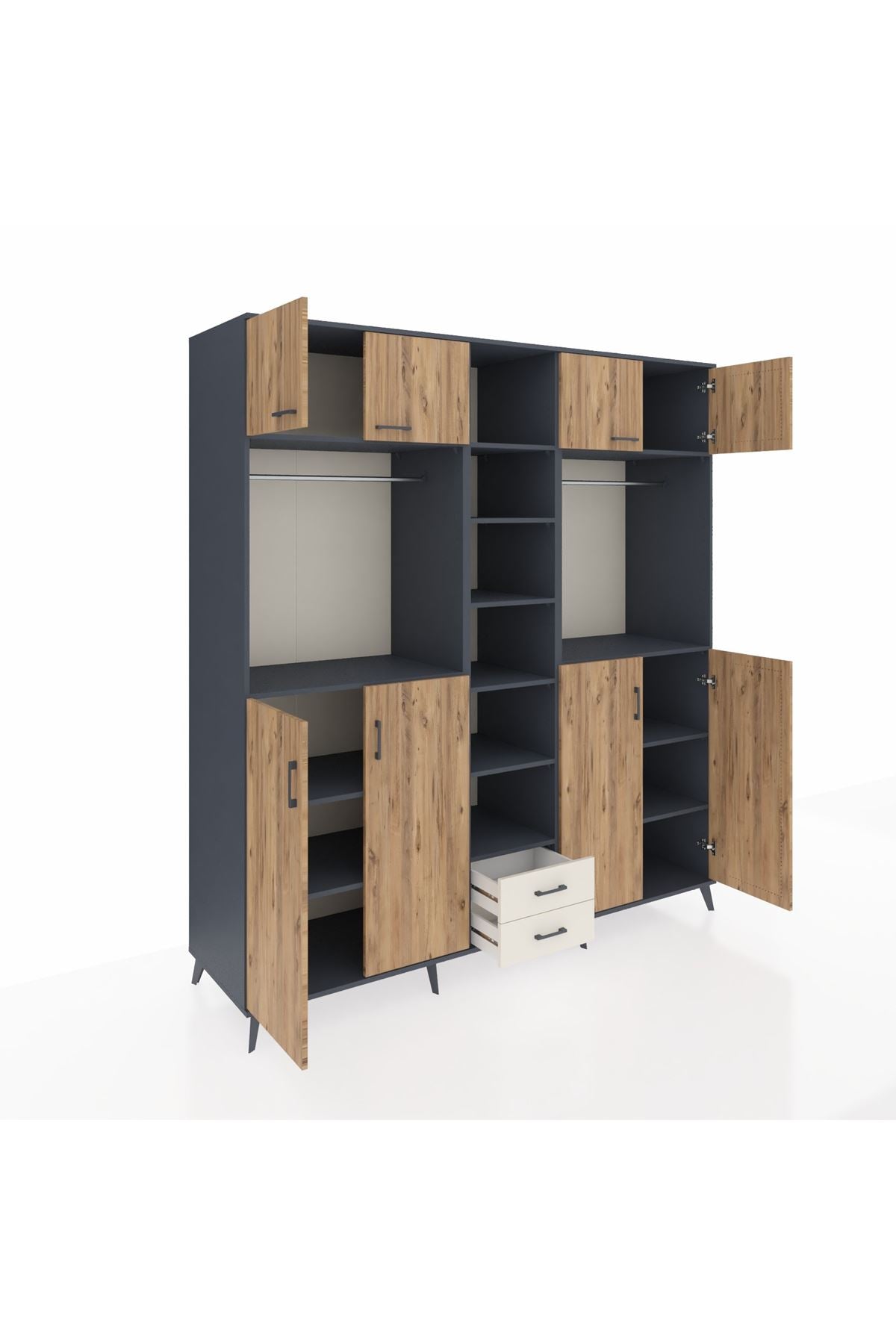 Kronos Dolap 14 Raflı 2 Çekmeceli 2 Askılı 220x59x243 - S784M013V10C