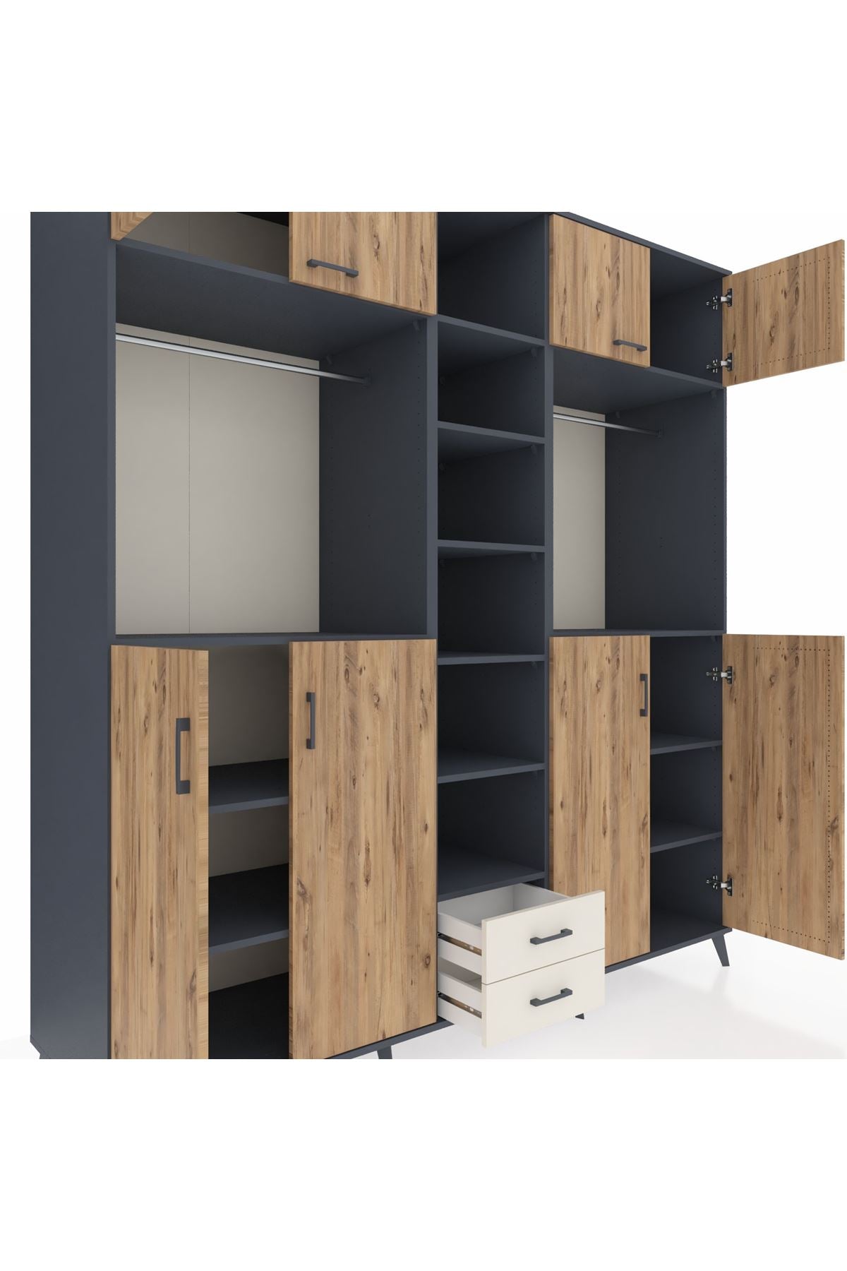 Kronos Dolap 14 Raflı 2 Çekmeceli 2 Askılı 220x59x243 - S784M013V10C