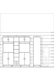 Kronos Dolap 14 Raflı 2 Çekmeceli 2 Askılı 220x59x243 - S784M013V10C