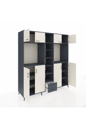 Kronos Dolap 14 Raflı 2 Çekmeceli 2 Askılı 220x59x243 Antrasit-Aytaşı/Antrasit