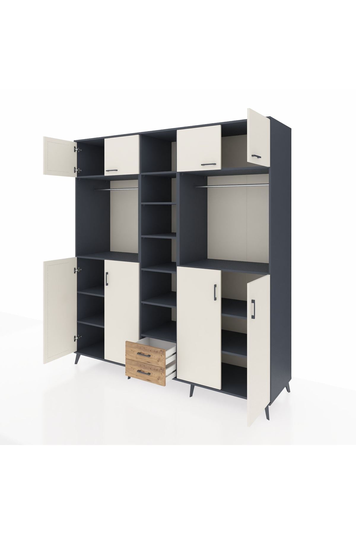 Kronos Dolap 14 Raflı 2 Çekmeceli 2 Askılı 220x59x243 - S784M013V15C