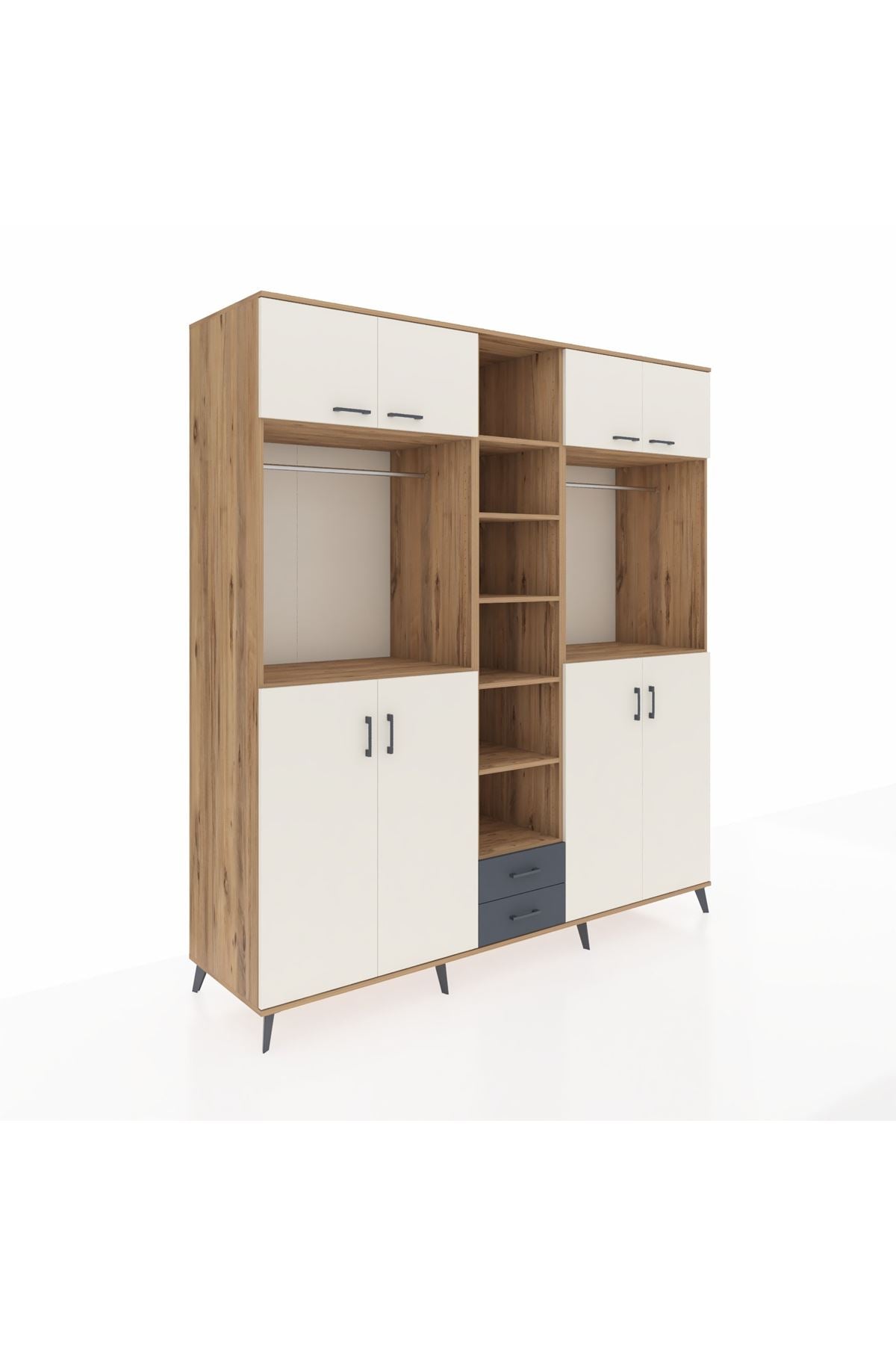 Kronos Dolap 14 Raflı 2 Çekmeceli 2 Askılı 220x59x243 - S784M013V23C