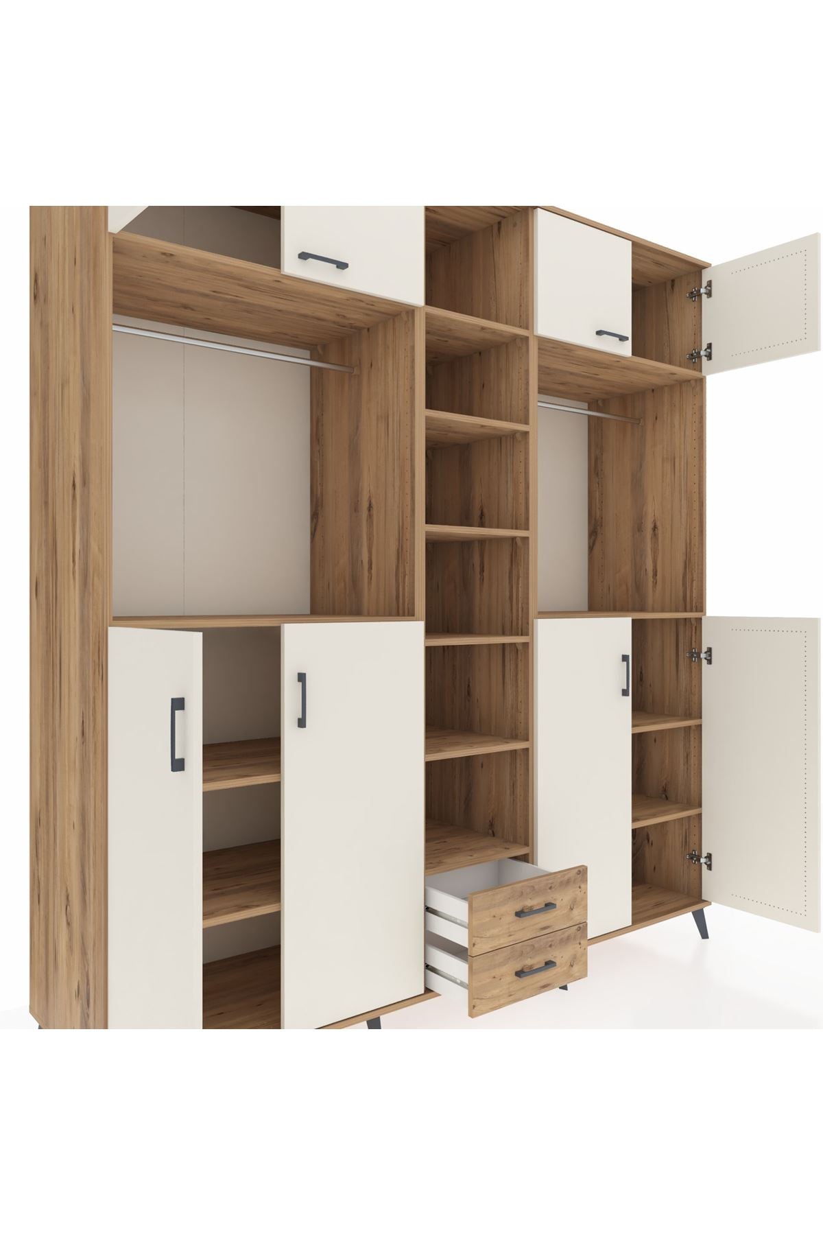 Kronos Dolap 14 Raflı 2 Çekmeceli 2 Askılı 220x59x243 - S784M013V24C