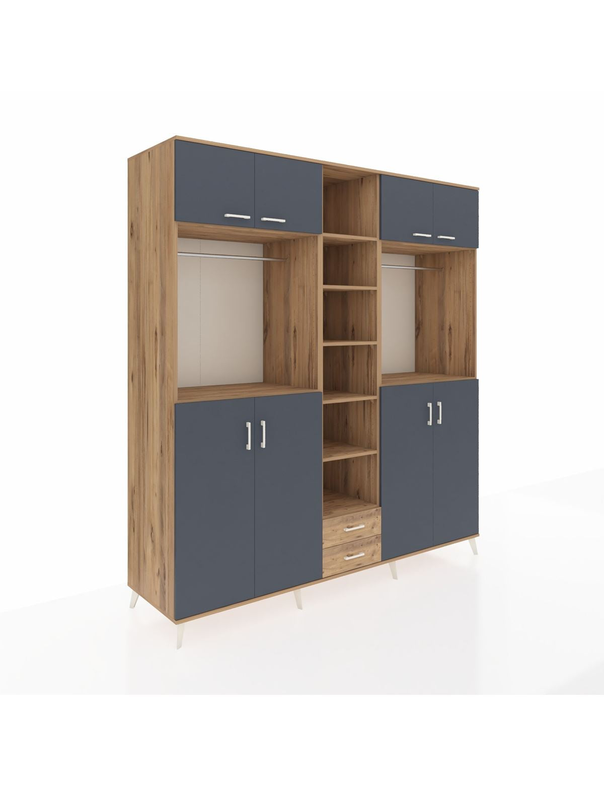 Kronos Dolap 14 Raflı 2 Çekmeceli 2 Askılı 220x59x243 - S784M013V27C