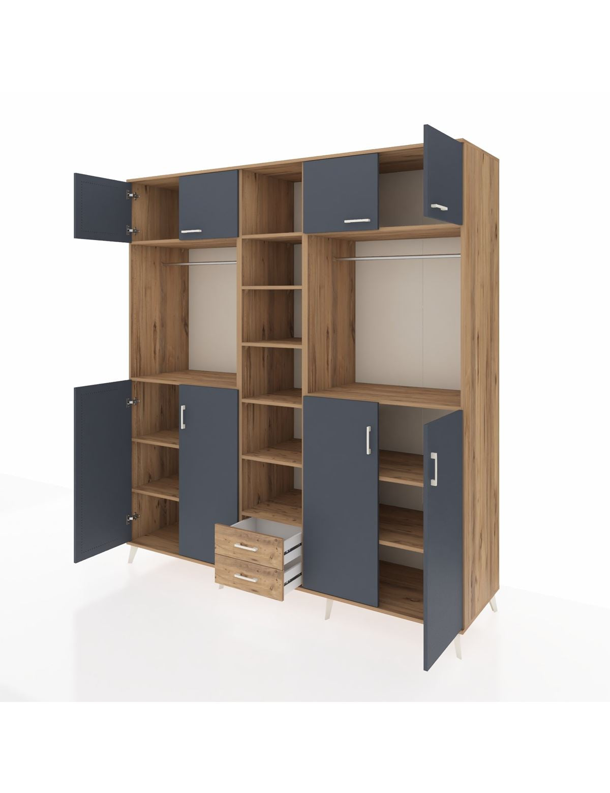 Kronos Dolap 14 Raflı 2 Çekmeceli 2 Askılı 220x59x243 - S784M013V27C