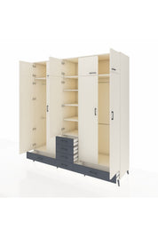 Kronos Dolap 6 Raflı 6 Çekmeceli 4 Askılı 220x59x243 - S784M014V05C