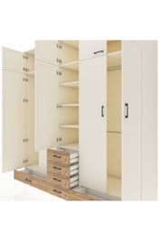 Kronos Dolap 6 Raflı 6 Çekmeceli 4 Askılı 220x59x243 - S784M014V06C