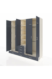 Kronos Dolap 6 Raflı 6 Çekmeceli 4 Askılı 220x59x243 - S784M014V08C