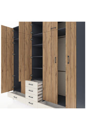 Kronos Dolap 6 Raflı 6 Çekmeceli 4 Askılı 220x59x243 - S784M014V10C