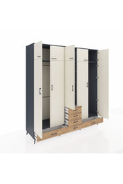 Kronos Dolap 6 Raflı 6 Çekmeceli 4 Askılı 220x59x243 - S784M014V15C