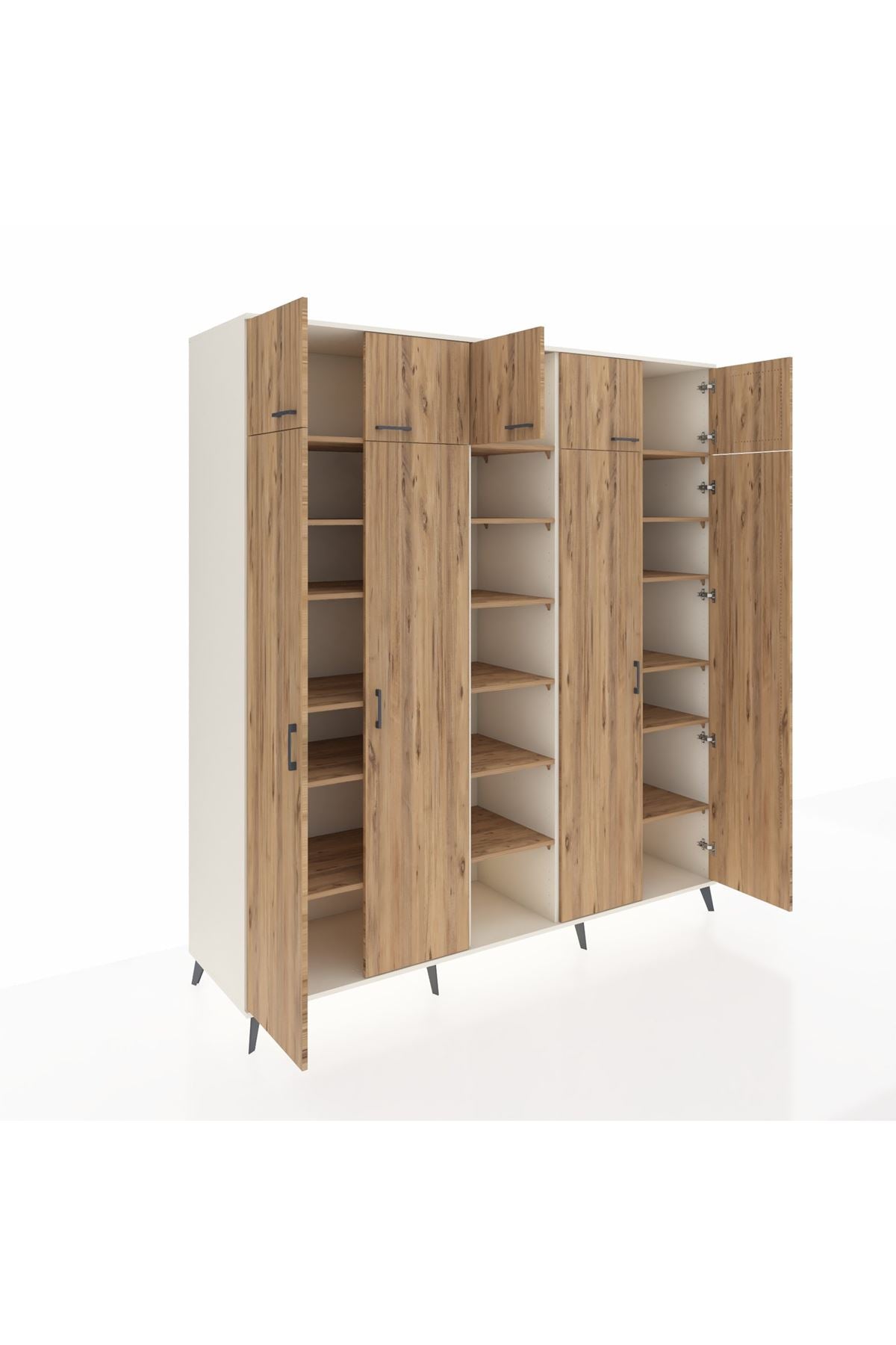 Kronos Dolap 18 Raflı 9 Kapaklı 220x59x243 Aytaşı-Çam/Çam