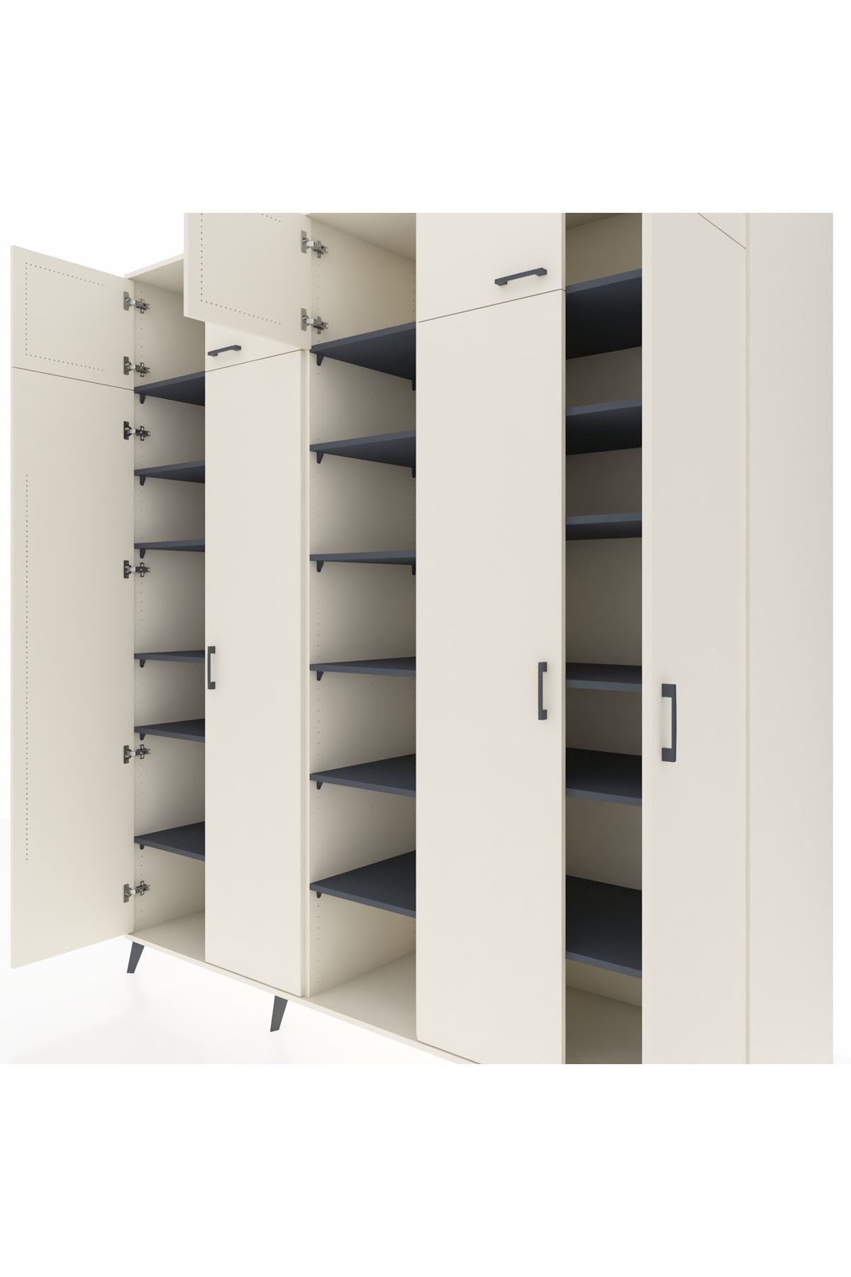 Kronos Dolap 18 Raflı 9 Kapaklı 220x59x243 Aytaşı-Aytaşı/Antrasit