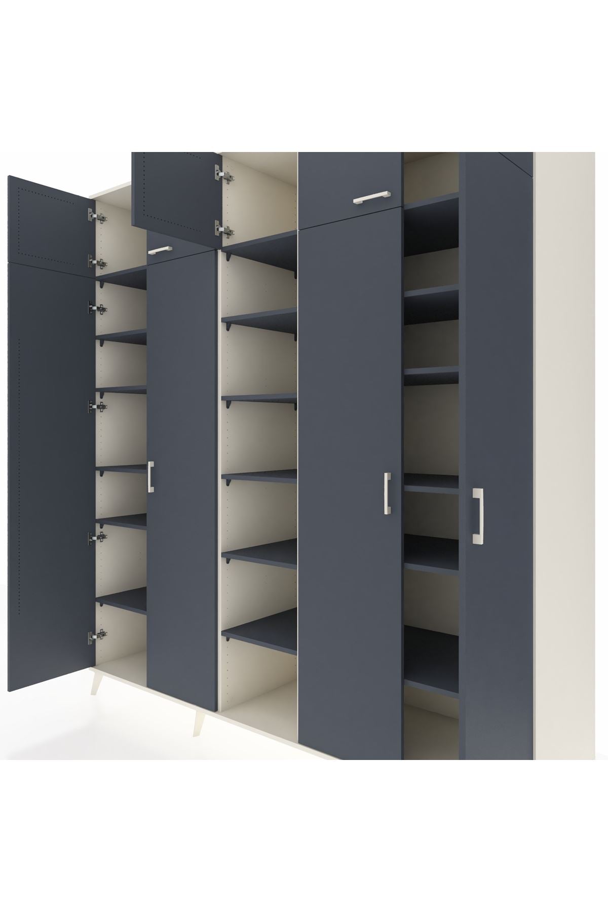 Kronos Dolap 18 Raflı 9 Kapaklı 220x59x243 Aytaşı-Antrasit/Antrasit