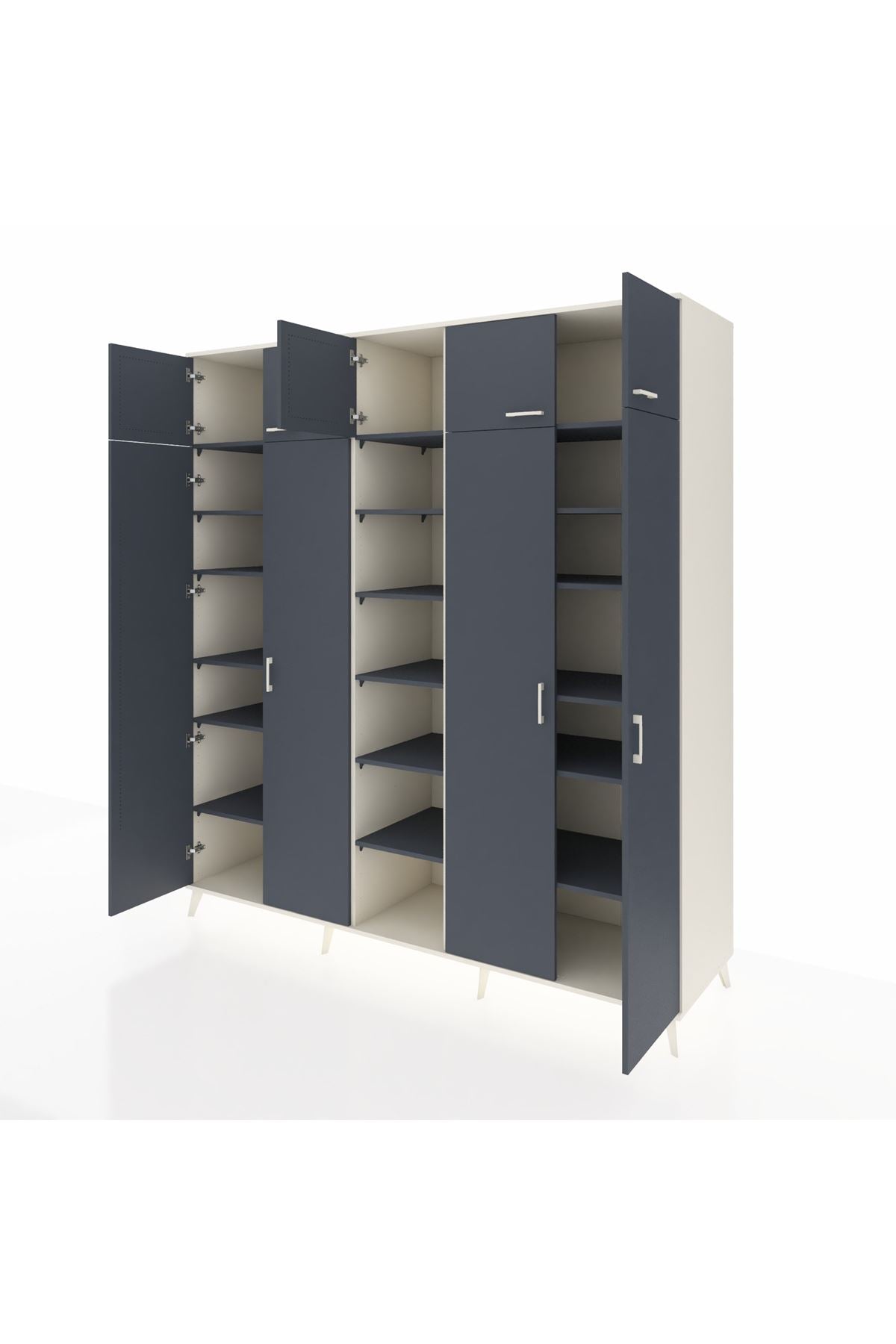 Kronos Dolap 18 Raflı 9 Kapaklı 220x59x243 Aytaşı-Antrasit/Antrasit