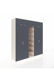 Kronos Dolap 18 Raflı 9 Kapaklı 220x59x243 Aytaşı-Antrasit/Çam