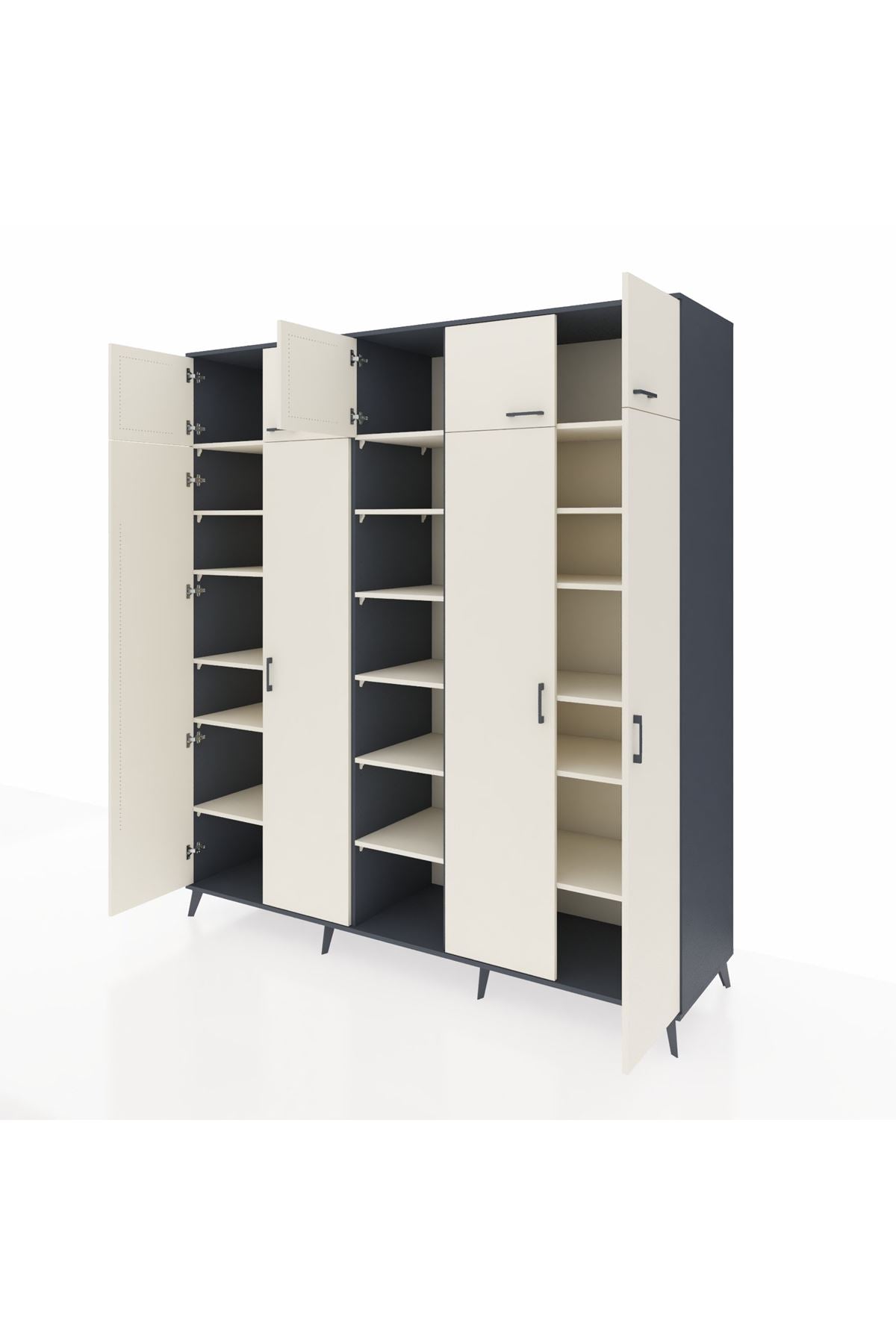 Kronos Dolap 18 Raflı 9 Kapaklı 220x59x243 Antrasit-Aytaşı/Aytaşı