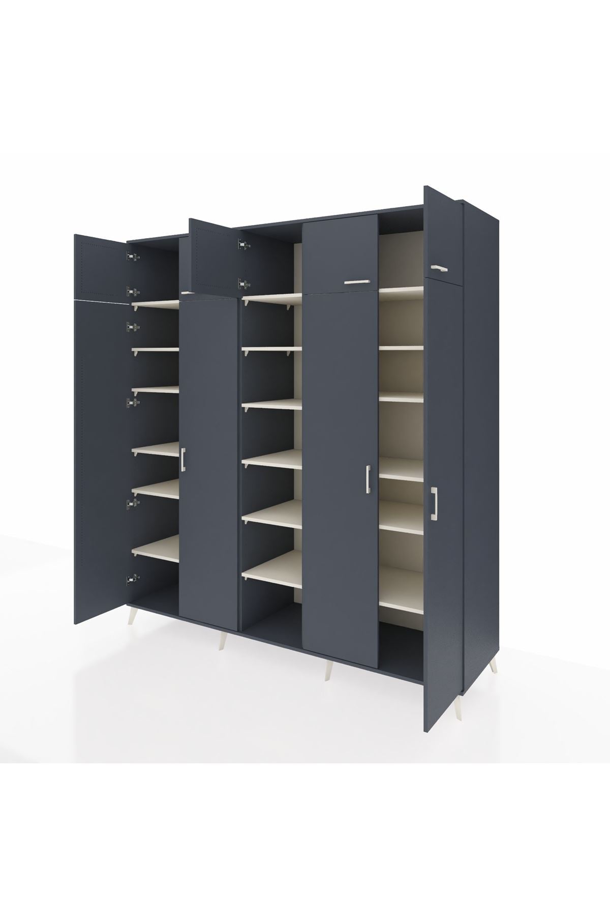 Kronos Dolap 18 Raflı 9 Kapaklı 220x59x243 Antrasit-Antrasit/Aytaşı