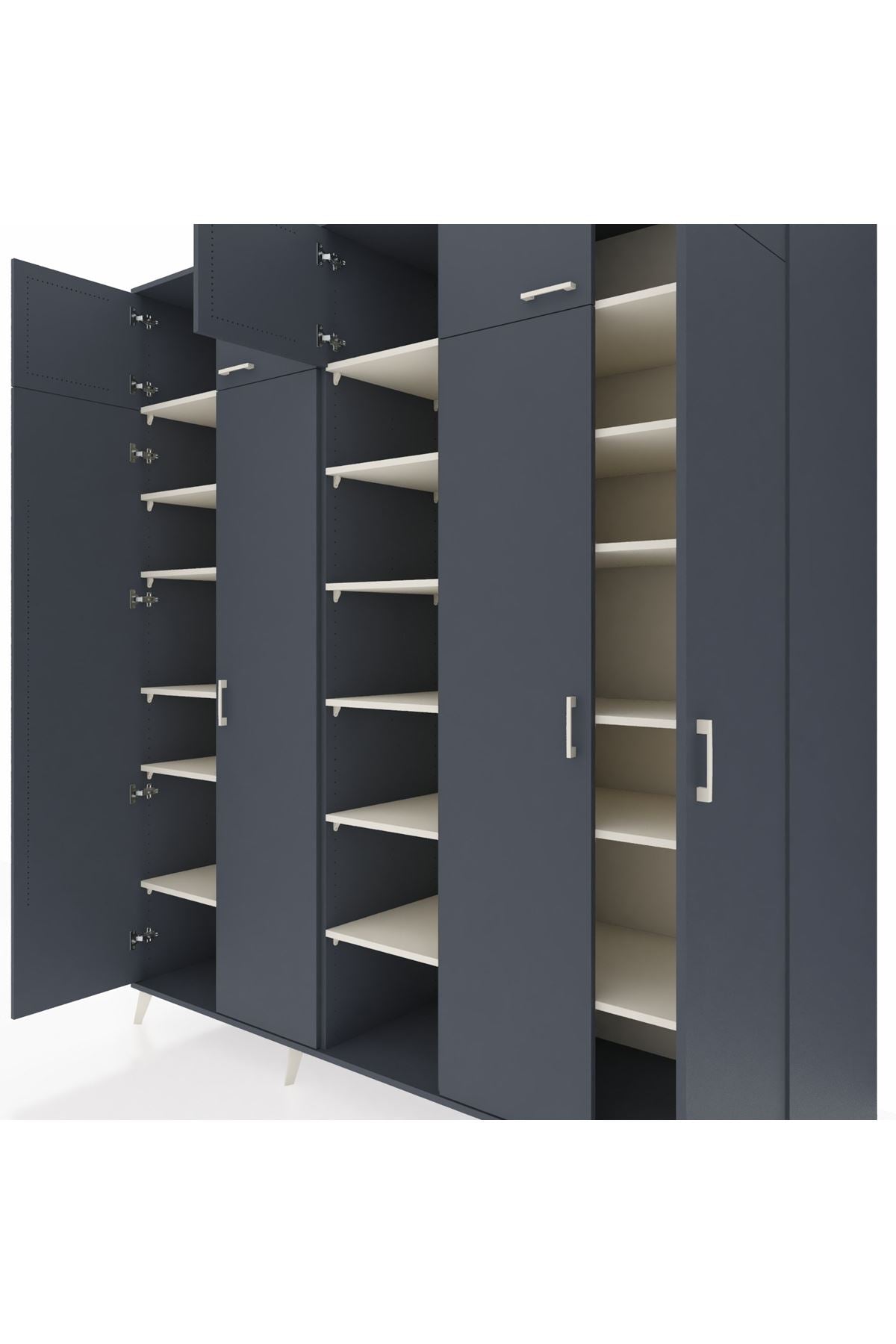 Kronos Dolap 18 Raflı 9 Kapaklı 220x59x243 Antrasit-Antrasit/Aytaşı