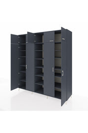 Kronos Dolap 18 Raflı 9 Kapaklı 220x59x243 Antrasit-Antrasit/Antrasit