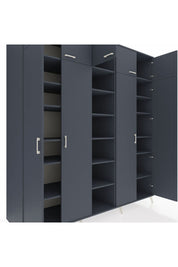 Kronos Dolap 18 Raflı 9 Kapaklı 220x59x243 Antrasit-Antrasit/Antrasit