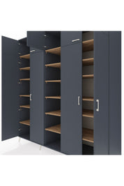 Kronos Dolap 18 Raflı 9 Kapaklı 220x59x243 Antrasit-Antrasit/Çam