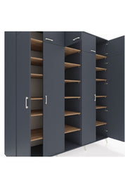 Kronos Dolap 18 Raflı 9 Kapaklı 220x59x243 Antrasit-Antrasit/Çam