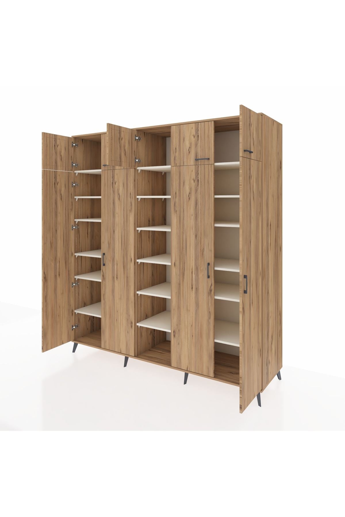 Kronos Dolap 18 Raflı 9 Kapaklı 220x59x243 Çam-Çam/Aytaşı