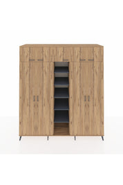 Kronos Dolap 18 Raflı 9 Kapaklı 220x59x243 Çam-Çam/Antrasit