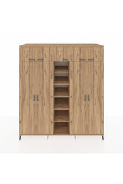 Kronos Dolap 18 Raflı 9 Kapaklı 220x59x243 Çam-Çam/Çam