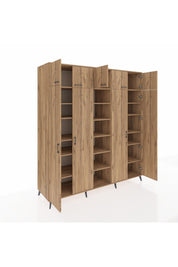 Kronos Dolap 18 Raflı 9 Kapaklı 220x59x243 Çam-Çam/Çam