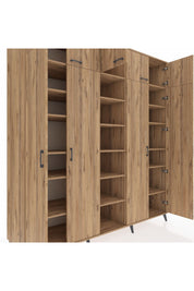 Kronos Dolap 18 Raflı 9 Kapaklı 220x59x243 Çam-Çam/Çam