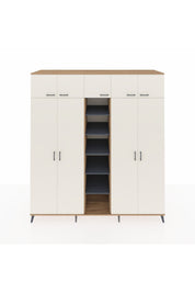 Kronos Dolap 18 Raflı 9 Kapaklı 220x59x243 Çam-Aytaşı/Antrasit