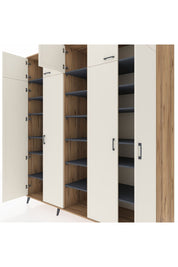 Kronos Dolap 18 Raflı 9 Kapaklı 220x59x243 Çam-Aytaşı/Antrasit