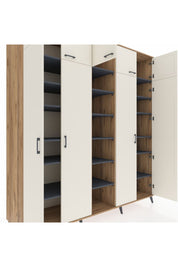 Kronos Dolap 18 Raflı 9 Kapaklı 220x59x243 Çam-Aytaşı/Antrasit