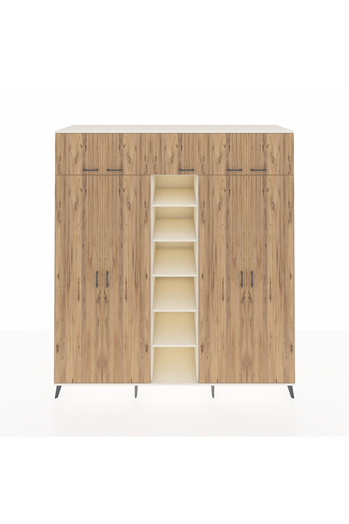 Kronos Dolap 12 Raflı 9 Kapaklı 2 Askılı 220x59x243 Aytaşı-Çam/Aytaşı