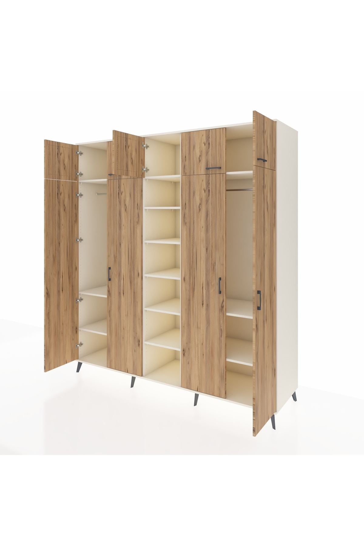 Kronos Dolap 12 Raflı 9 Kapaklı 2 Askılı 220x59x243 Aytaşı-Çam/Aytaşı