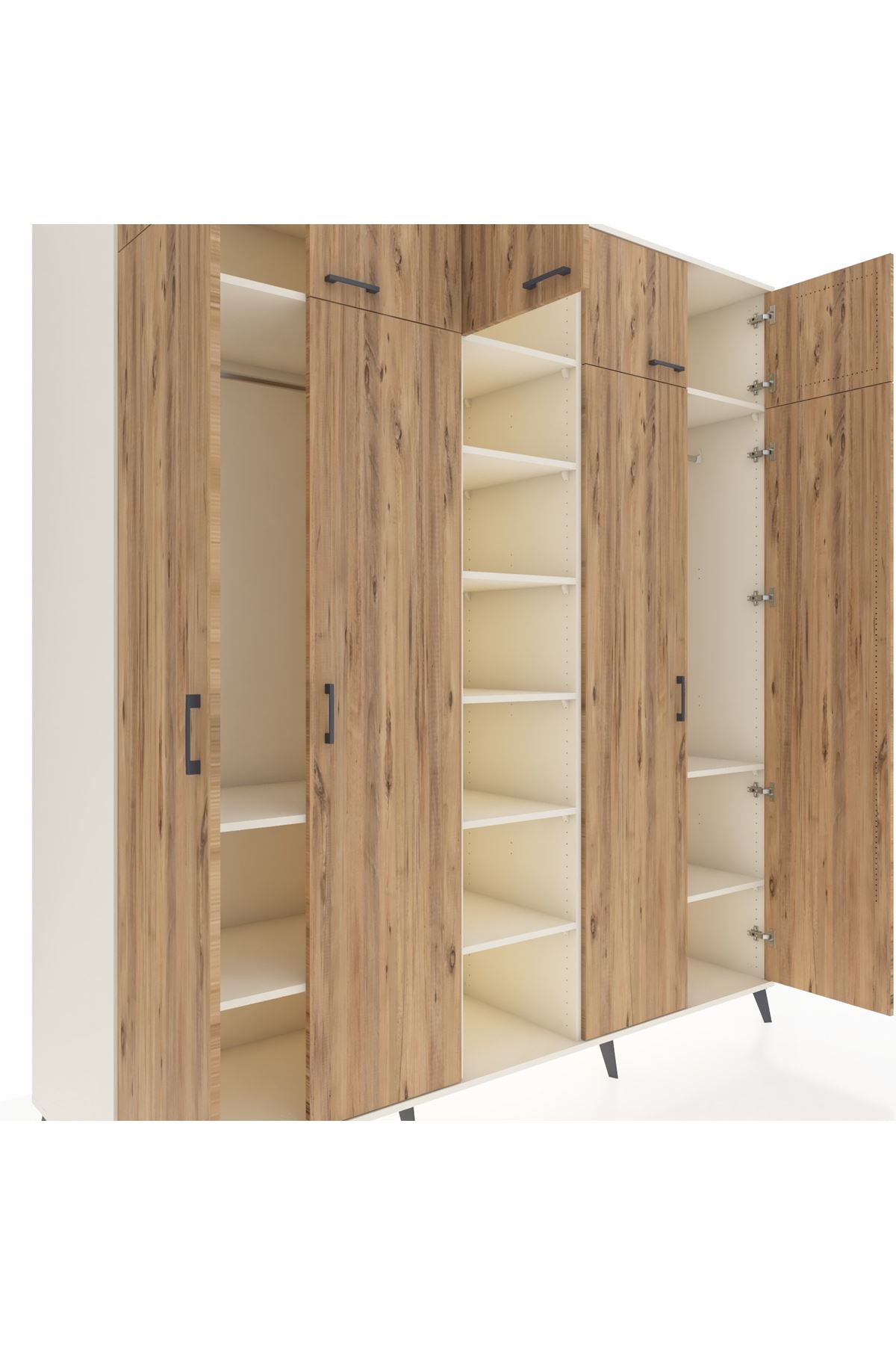 Kronos Dolap 12 Raflı 9 Kapaklı 2 Askılı 220x59x243 Aytaşı-Çam/Aytaşı