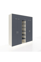 Kronos Dolap 12 Raflı 9 Kapaklı 2 Askılı 220x59x243 Aytaşı-Antrasit/Antrasit