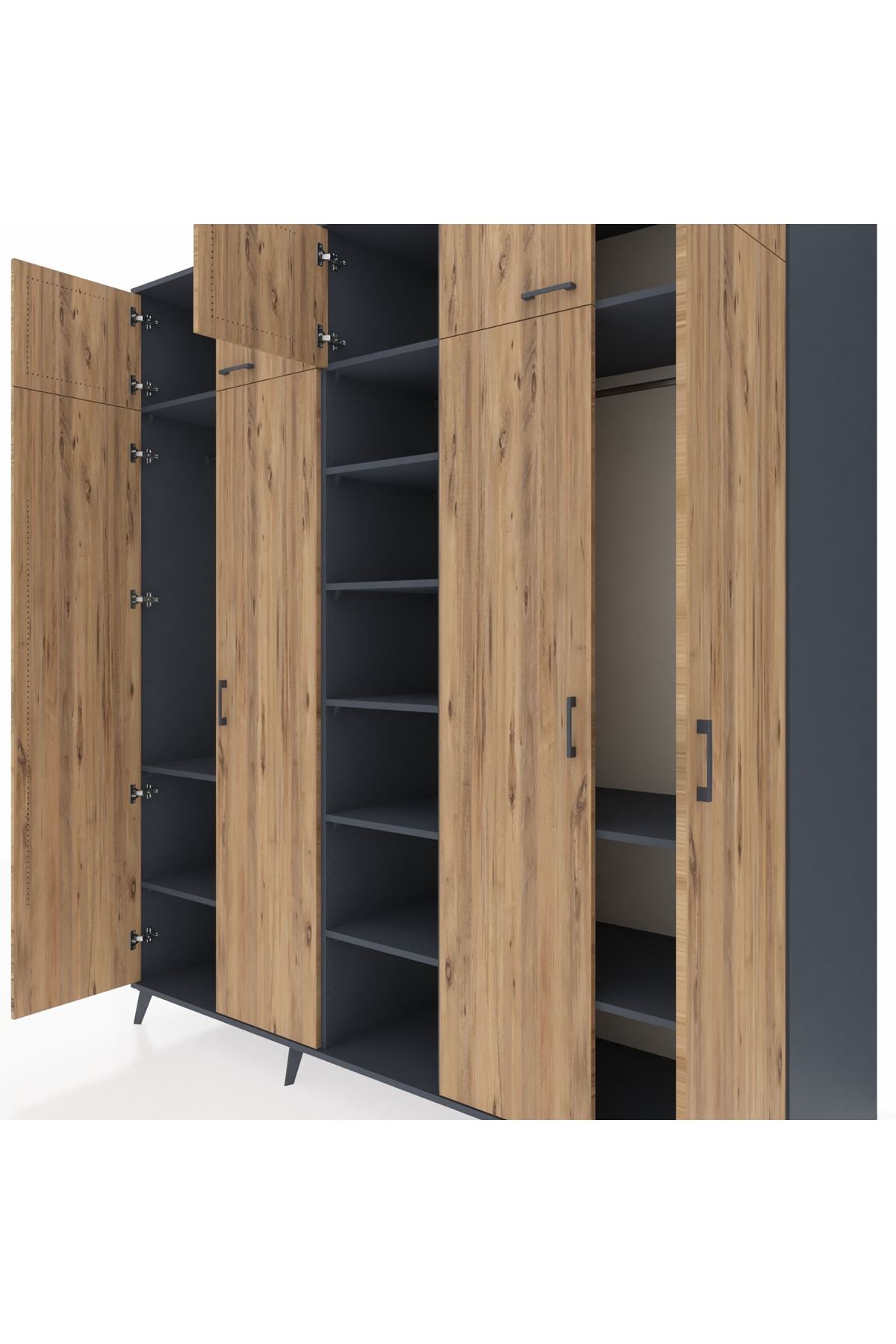 Kronos Dolap 12 Raflı 9 Kapaklı 2 Askılı 220x59x243 - S784M016V11C