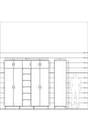 Kronos Dolap 12 Raflı 9 Kapaklı 2 Askılı 220x59x243 - S784M016V11C