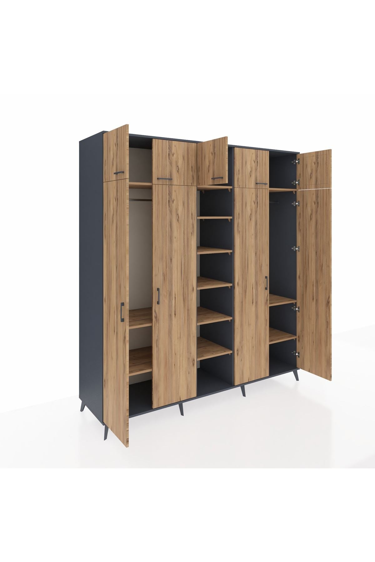 Kronos Dolap 12 Raflı 9 Kapaklı 2 Askılı 220x59x243 - S784M016V12C