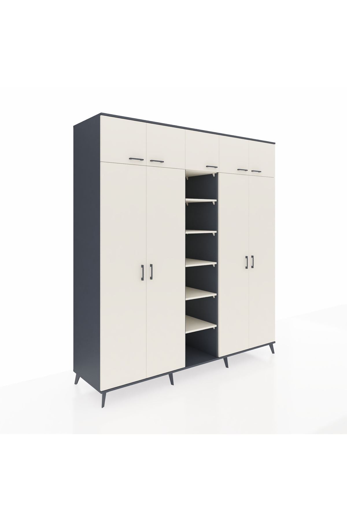 Kronos Dolap 12 Raflı 9 Kapaklı 2 Askılı 220x59x243 - S784M016V13C