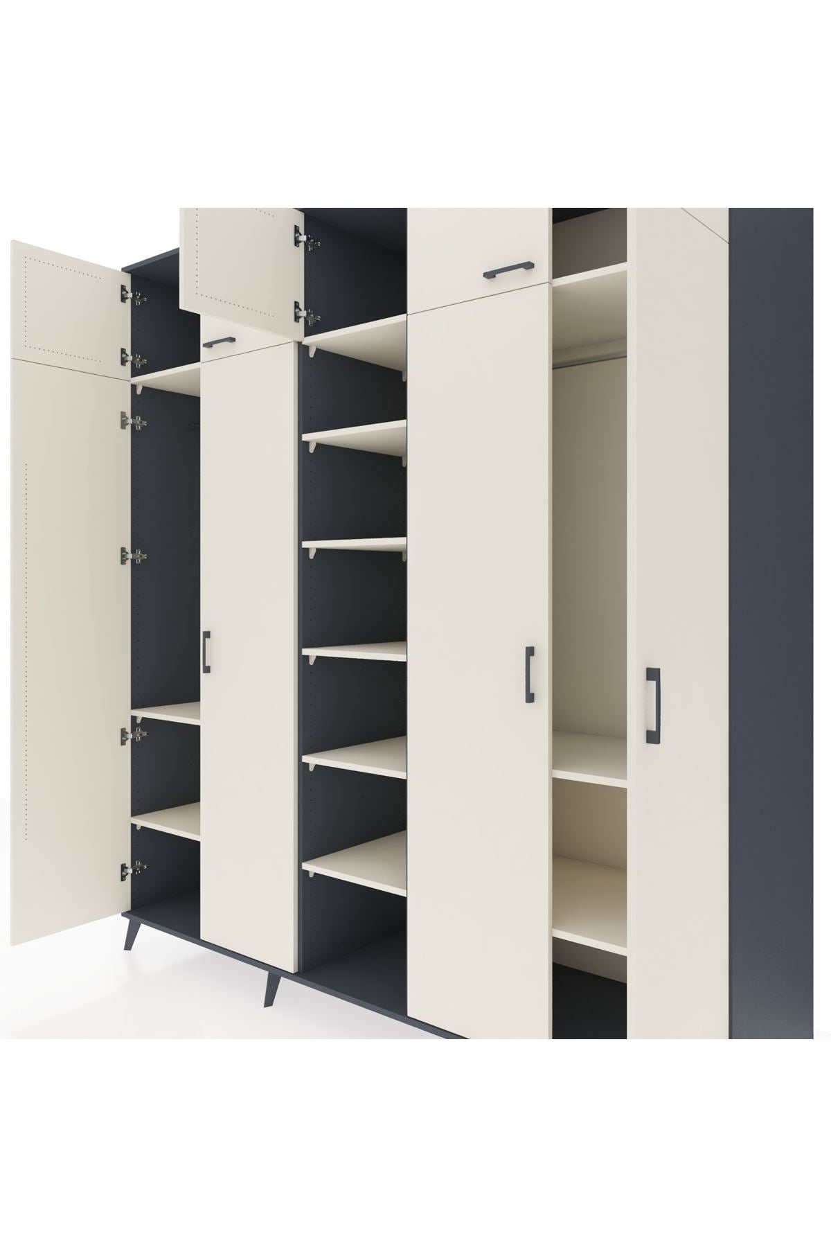 Kronos Dolap 12 Raflı 9 Kapaklı 2 Askılı 220x59x243 - S784M016V13C