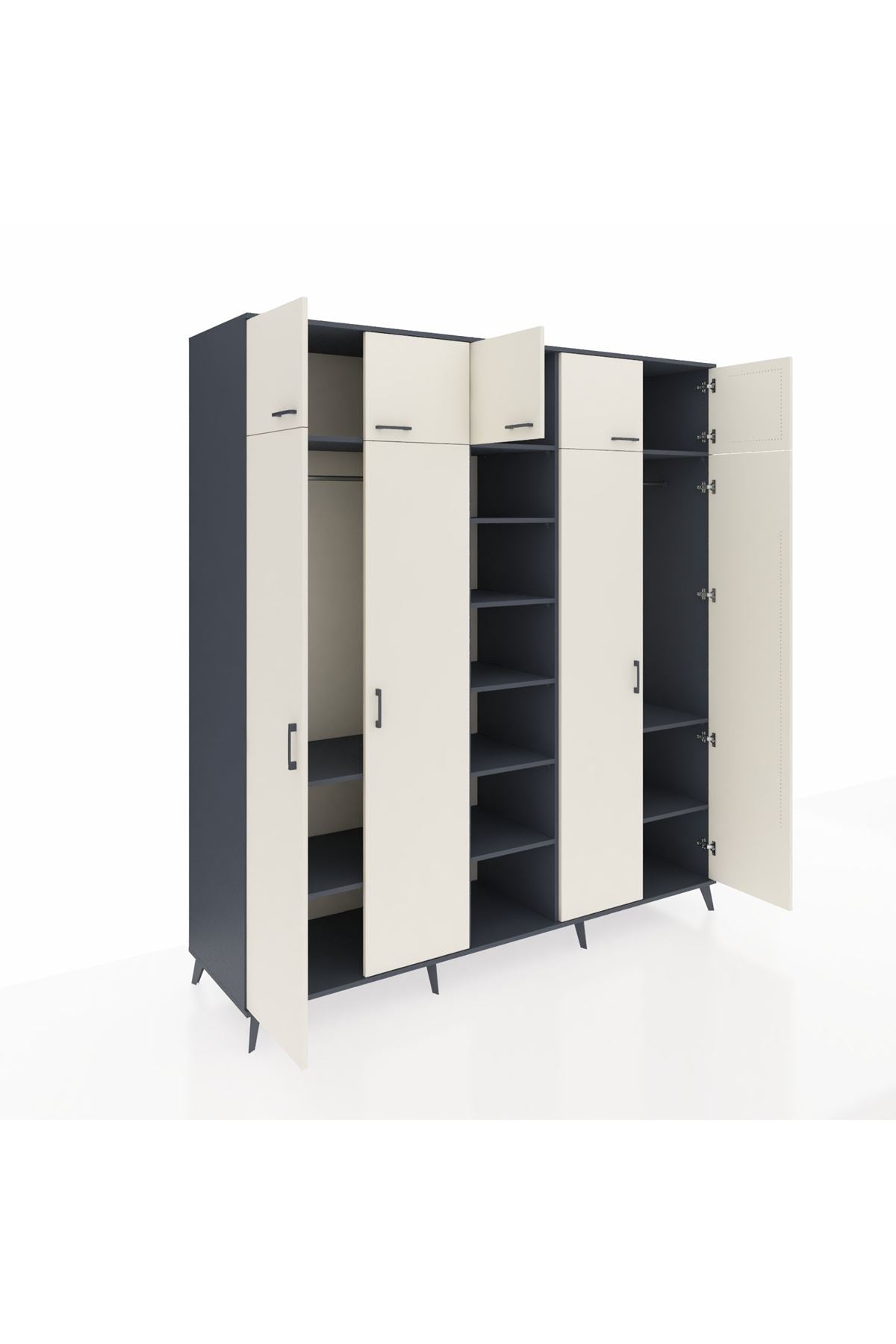 Kronos Dolap 12 Raflı 9 Kapaklı 2 Askılı 220x59x243 - S784M016V14C