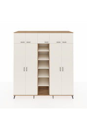 Kronos Dolap 12 Raflı 9 Kapaklı 2 Askılı 220x59x243 Çam-Aytaşı/Aytaşı