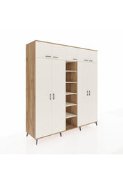 Kronos Dolap 12 Raflı 9 Kapaklı 2 Askılı 220x59x243 Çam-Aytaşı/Aytaşı