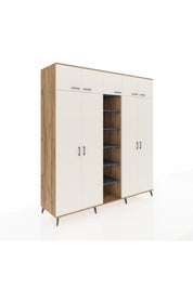 Kronos Dolap 12 Raflı 9 Kapaklı 2 Askılı 220x59x243 Çam-Aytaşı/Antrasit