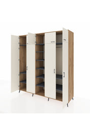 Kronos Dolap 12 Raflı 9 Kapaklı 2 Askılı 220x59x243 Çam-Aytaşı/Antrasit