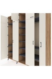 Kronos Dolap 12 Raflı 9 Kapaklı 2 Askılı 220x59x243 Çam-Aytaşı/Antrasit